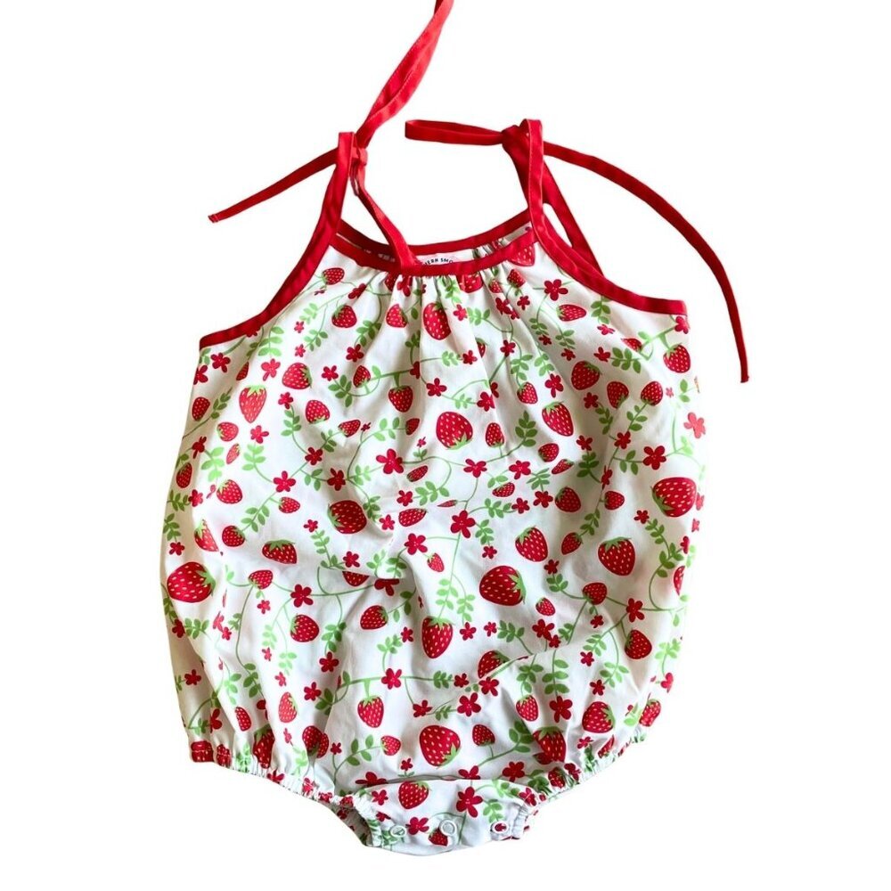 Southern Smocked‎ Company Strawberry Bubble Romper - Size 24M/2T